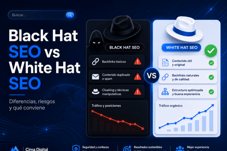 Comparación entre estrategias White Hat SEO y Black Hat SEO para el posicionamiento en Google