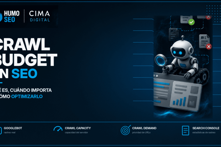 Representación del rastreo de Googlebot y el crawl budget de un sitio web - Cima Digital