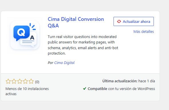 Plugin Conversion Q&A en WordPress