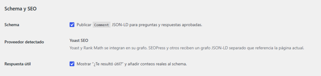 Ajustes de Schema Comment y Yoast SEO